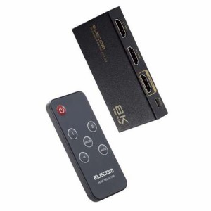 エレコム HDMI 切替器 2入力1出力 手動／自動 切り替え器 リモコン付き ブラック(1セット)[情報家電　その他]