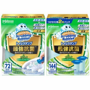 スクラビングバブル トイレスタンプ 最強抗菌 シャインミント 本体+付け替え(1セット)[トイレ用洗剤]