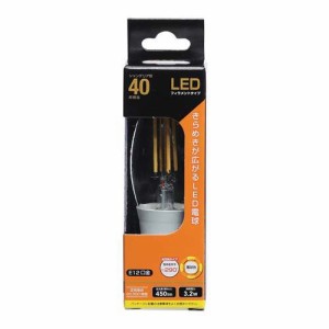 LED電球 フィラメント シャンデリア球 E12 40形相当 電球色 LDC3L-E12 C6(1個)[蛍光灯・電球]