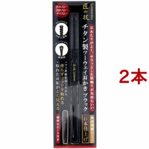 匠の技 チタン製 ツーウェイ耳かき ブラック G-2300(2本セット)[耳かき(衛生器具)]