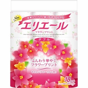 エリエール トイレットティシュー フラワープリント ダブル(18ロール)[トイレットペーパー ダブル]