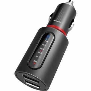 エレコム FMトランスミッター Bluetooth USB2ポート付 車載 充電 音楽 LAT-FMBT04BK(1個)[情報家電　その他]