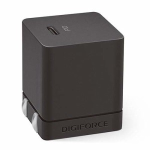 デジフォース Cube キューブ型PD充電器 20W 1C ブラック D0037BK(1個)[電池・充電池・充電器]