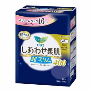 ロリエ しあわせ素肌 超スリム 特に多い夜用 羽つき 40cm ボリュームパック(16個入)[ナプキン 夜用 羽付き]