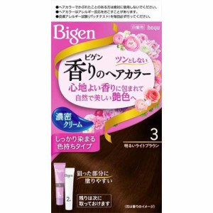 ビゲン 香りのヘアカラー クリーム 3 明るいライトブラウン(1セット)[白髪染め 女性用]