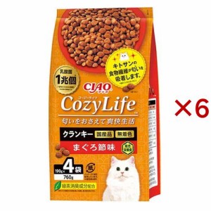 CIAO Cozy Life クランキー まぐろ節味(4袋入×6セット(1袋190g))[キャットフード(ドライフード)]