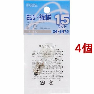 ミシン・冷蔵庫球 T20型 E12／15W クリア LB-T0215-C(4個セット)[蛍光灯・電球]