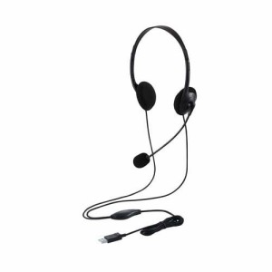 エレコム ヘッドセット ステレオ 有線 USB接続 両耳 ブラック HS-HP22UCBK(1セット)[ヘッドセット・イヤホン類]