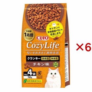 CIAO Cozy Life クランキー チキン味(4袋入×6セット(1袋190g))[キャットフード(ドライフード)]