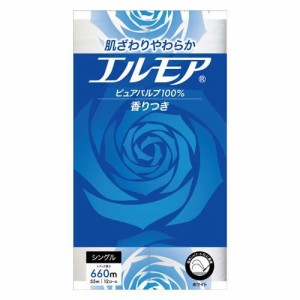 エルモア トイレットロール 花の香り シングル 55m(12ロール)[トイレットペーパー シングル]