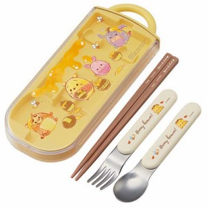 抗菌 子供用 トリオセット 箸＆スプーン＆フォーク ウフフィ くまのプーさん(1セット)[食器・カトラリー その他]