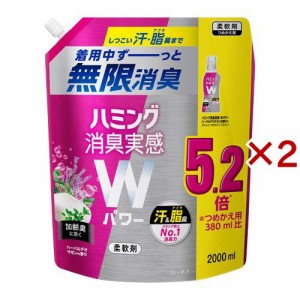 ハミング 消臭実感 Wパワー 柔軟剤 ハーバルデオサボン 詰替 メガサイズ(2000ml×2セット)[つめかえ用柔軟剤(液体)]