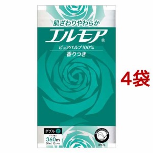 エルモア トイレットロール 花の香り ダブル 30m(12ロール*4袋セット)[トイレットペーパー ダブル]