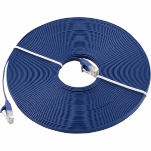 エレコム LANケーブル CAT6A フラット 15m ブルーメタリック LD-GFA／BM15(1本)[情報家電　その他]