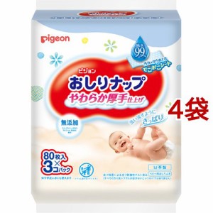 おしりナップ やわらか厚手仕上げ 純水99％(80枚*3個パック*4袋セット)[おしりふき その他]