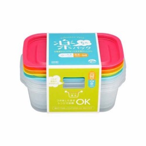 楽ちんパック 角型 850ml(4色組)[保存容器]