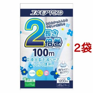 エルモア ピコ トイレットロール 2倍巻 花の香り シングル 100m(12ロール*2袋セット)[トイレットペーパー シングル]