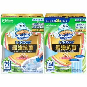 スクラビングバブル トイレスタンプ 最強抗菌 エレガンスフラワー 本体+付け替え(1セット)[トイレ用洗剤]