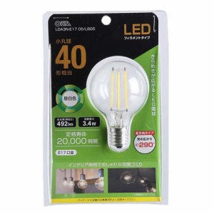 LED電球 フィラメント 小丸球 E17 40形相当 昼白色 LDA3N-E17 C6／LBG5(1個)[蛍光灯・電球]