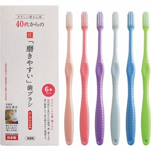 40代からの磨きやすい歯ブラシ 先細 少しやわらかめ LT-59(6本入)[歯ブラシ やわらかめ]