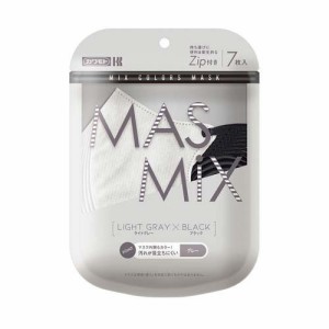 MASMiX マスク ライトグレー×ブラック(7枚入)[立体マスク]