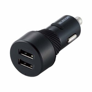 エレコム シガーソケット カーチャージャー 24W(5V／4.8A) 2ポート USB A *2 ブラック(1個)[充電器・バッテリー類]