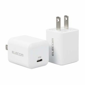 エレコム USB 充電器 PD対応 20W Type-C *1ポート ホワイト EC-AC12WH(2個入)[充電器・バッテリー類]