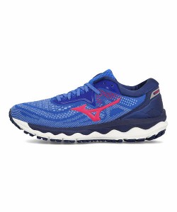 ミズノ ランニングシューズ スニーカー レディース ウエーブスカイ4 WAVE SKY 4 mizuno J1GD2002 ブルー/ピンク/ネイビー