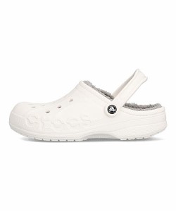 クロックス クロッグ サンダル レディース バヤラインドクロッグ BAYA LINED CLOG crocs 205969 ホワイト/ライトグレー