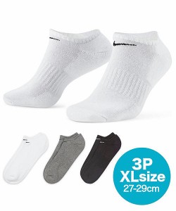 ナイキ ソックス 靴下 27-29cm XL メンズ エブリデイクッションド EVERYDAY CUSHIONED NO SHOW NIKE SX7673 ホワイト/C/ブラック