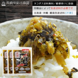 【ネコポス送料無料】長崎県産100% 九州長崎老舗の味 からし高菜120g 3袋セット 全国一律送料無料 ポスト投函 郵便受け投函 辛子高菜 刻