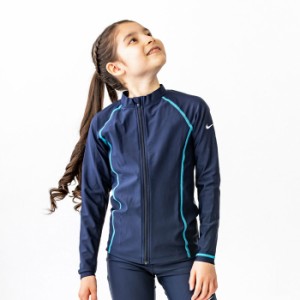 あす着(パケット便送料無料)NIKE ナイキ スクール水着 SS23 GIRLS ロングスリーブ F/Z UV ラッシュガード 女子/ガールズ 学校水泳授業対