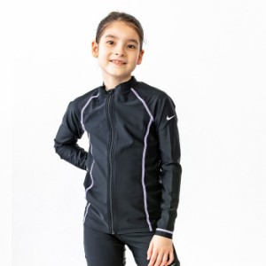 あす着(パケット便送料無料)NIKE ナイキ スクール水着 SS23 GIRLS ロングスリーブ F/Z UV ラッシュガード 女子/ガールズ 学校水泳授業対