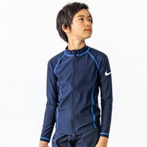 あす着(パケット便送料無料)NIKE ナイキ スクール水着 SS23 BOYS ロングスリーブ F/Z UV ラッシュガード 男子/ボーイズ 学校水泳授業対応