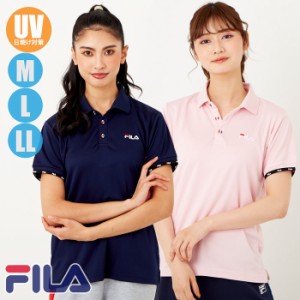 あす着(パケット便送料無料)FILA フィラ レディース ピンホールメッシュ ポロシャツ UVカット/吸水速乾 フィットネスウェア 411-629