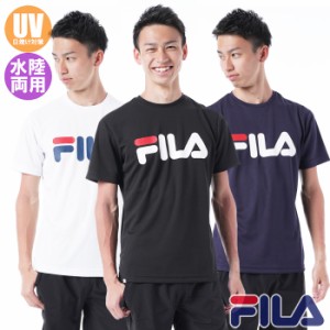 あす着(パケット便送料無料)FILA フィラ メンズ メッシュ UV半袖TEE 水陸両用Tシャツ BIGロゴ 419-358