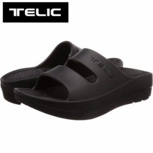 あす着 TELIC テリック W-STRAP メンズ 厚底リカバリーサンダル BLACKブラック スイム/ラン/バイク/トライアスロン