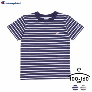 Champion チャンピオン 半袖Tシャツ キッズ ジュニア 男の子 女の子 100cm 110cm 120cm 130cm 140cm 150cm 160cm ネイビー オフホワイト 