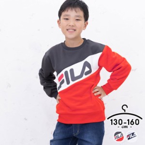 FILA フィラ トレーナー キッズ ジュニア 男の子 130cm 140cm 150cm 160cm 秋冬 トップス シュアカ オフホワイト ビッグロゴ ブランド 子