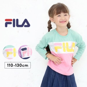 フィラ FILA 長袖Tシャツ ロングスリーブTシャツ tシャツ 長袖 キッズ 女の子 110cm 120cm 130cm 子供服 トップス 長袖 春秋冬 プリント 