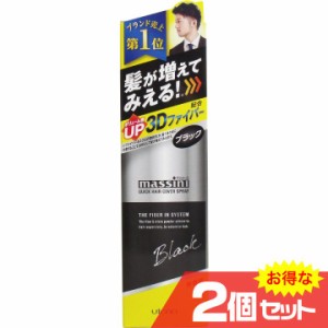 マッシーニ クイックヘアカバースプレー ブラック 140g×2個セット ボリュームアップ 薄毛隠し スプレー 無香料〔mr-1416-2〕