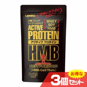 アクティブプロテインHMB 300g 3個セット ダイエット 筋トレ プロテイン ホエイ ソイ コーヒー味 オリヒロ〔mr-2257-3〕