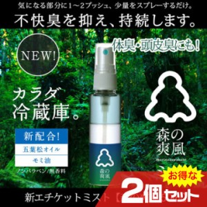 森の爽風ミスト 50ml×2個 デオドラント ミスト 香水 ニオイ 臭い 足臭 体臭 オヤジ臭 頭皮臭 マスク 臭い消し〔mr-2805-2〕