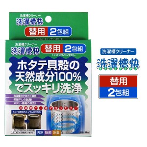 洗濯槽快 替用2包組 メール便OK 洗濯槽 クロカビ除去 部屋干し臭対策 ヌメリ 悪臭 除去 生乾き 天然素材〔mr-3101-KE〕