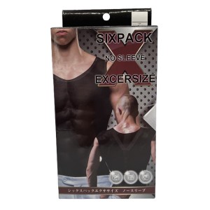 【在庫処分】在庫限り シックスパックエクササイズ SIXPACK EXCERSIZE ノースリーブ タンクトップ 黒 メンズ 加圧 着圧 インナー〔mr-066