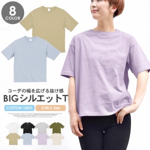 Tシャツ 半袖 五分袖 レディース メンズ トップス ビッグシルエット オーバーサイズ ビッグTシャツ 綿100％ (cab550801)