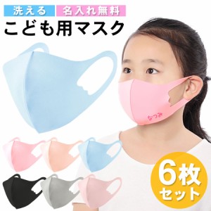 マスク こども用 名前 プリント 無料 ネーム 子供用 洗える ６枚セット 3Dマスク 立体マスク 立体型 洗えるマスク こどもマスク (ns0011)