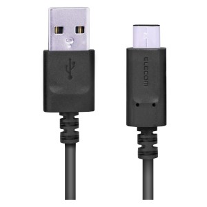 ELECOM MPA-AC05NBK スマートフォン用USBケーブル USB(A-C) 認証品 0.5m ブラック メーカー直送