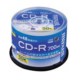 maxell CDR700S.WP.50SP データ用CDR48倍速対応 700MB 50枚パック スピンドルケース仕様 IJP対応ひろびろ美白レーベル メーカー直送