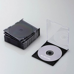 ELECOM CCD-JSCS10BK ブラック [Blu-ray/DVD/CDケース 10枚セット(スリム/PS/1枚収納)]